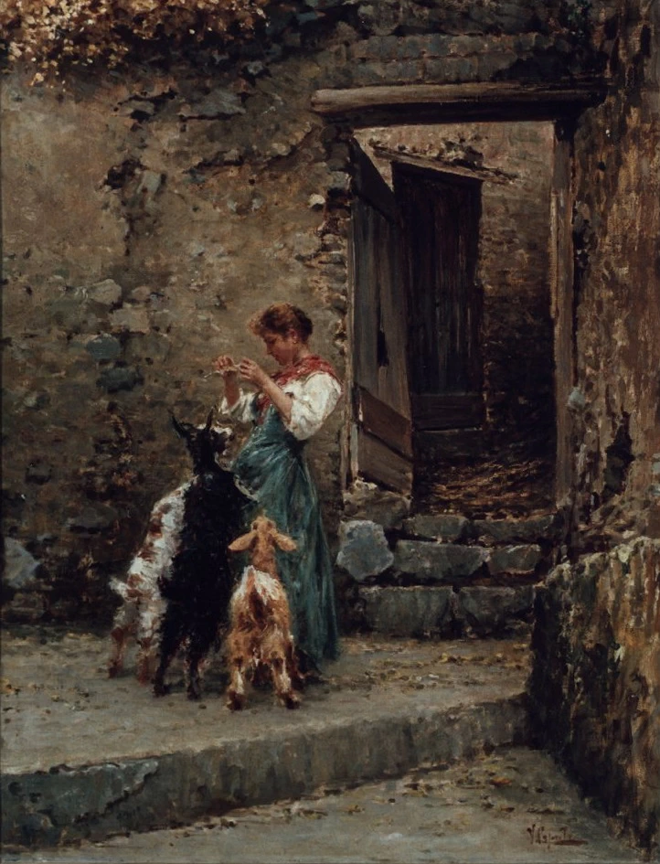 Contadina con capre - Museo Civico di Caste Nuovo, Napoli